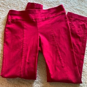 Red pull on leggings pants